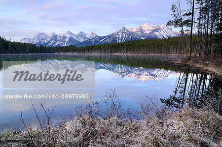 Herbert Lake and Bow Range, Banff National Park, Alberta, Canada