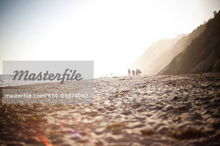 Beach with people in distance, Santa Barbara, California, USA