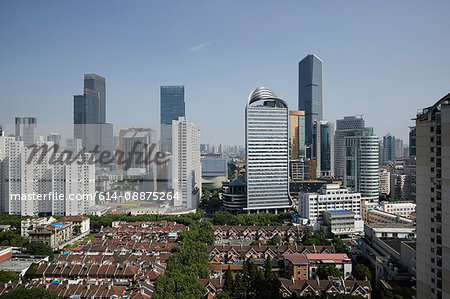 High angle view of Shanghai city, China