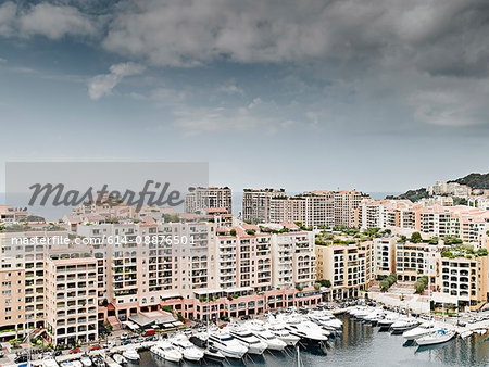 View of yachts and harbor, Monte Carlo, Monaco