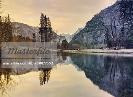 Mountains and lake, Yosemite National Park, California, USA