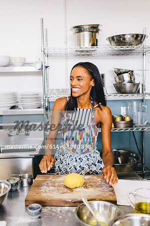 Student at pasta making class