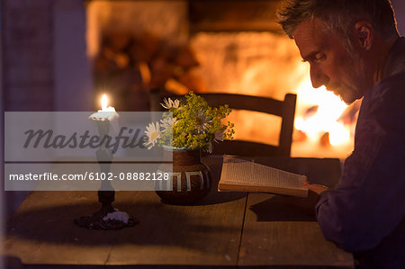 Man reading book