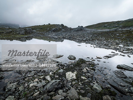 Standing water in rocky landscape