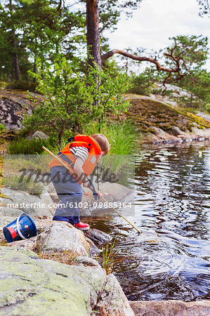 Boy in life jacket