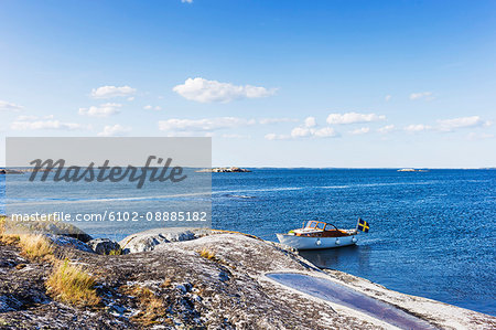 Moored boat in the archipelago