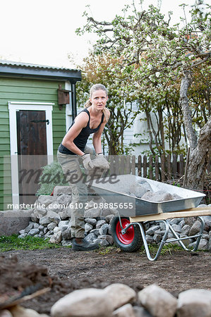 Woman working in garden