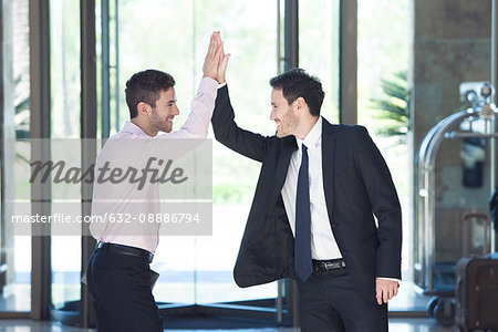 Businessmen celebrating success