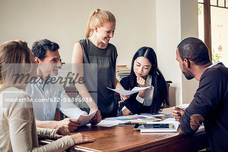 Colleagues meeting in casual office