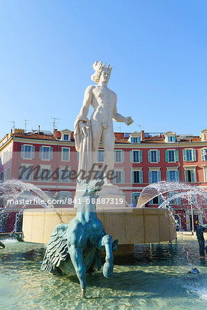 Fontaine du Soleil, Place Messina, Old Town, Nice, Alpes-Maritimes, Cote d'Azur, Provence, French Riviera, France, Mediterranean, Europe