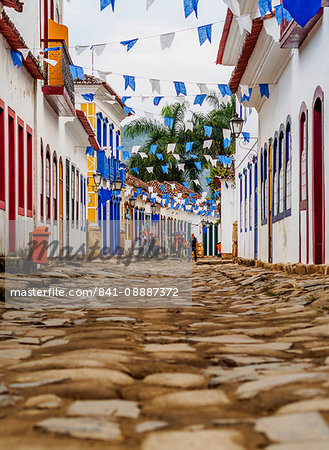 View of the Old Town, Paraty, State of Rio de Janeiro, Brazil, South America