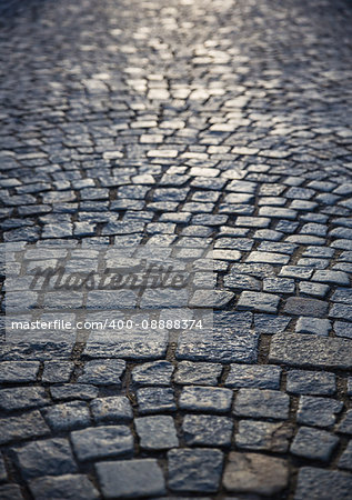 background of old cobblestone pavement