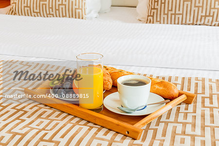 breakfast tray delivered to bed