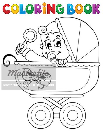 Coloring book baby theme image 5 - eps10 vector illustration.