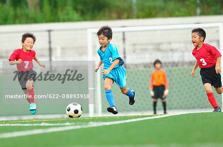 Japanese kids playing soccer