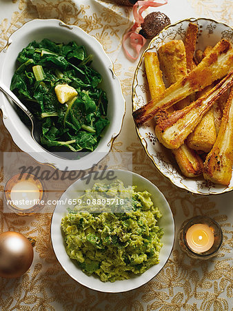 Christmas side dishes: Brussels sprout mash, chard and parsnips with cheese