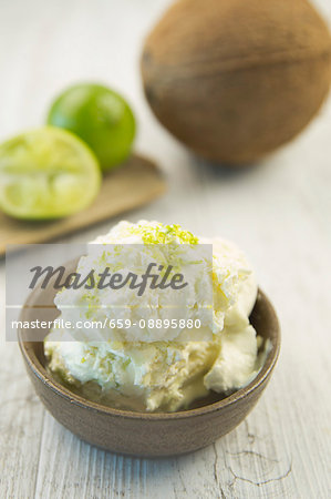 Lime and coconut ice cream