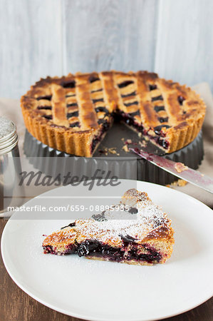 Linzer torte, a piece on server