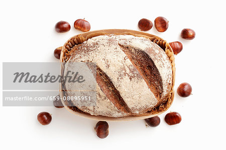 A loaf of bread made from chestnut flour