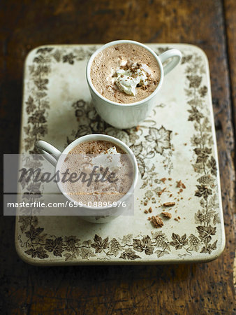 Hot chocolate with cream and chocolate sprinkles