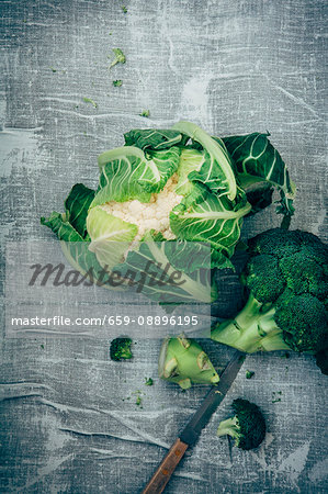 broccoli and cauliflower broccoli and cauliflower