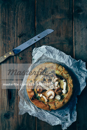 Pie of mushrooms and braised beef, fresh thyme Pie of mushrooms and braised beef, fresh thyme