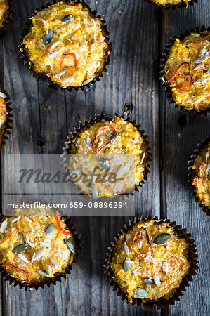 Sweet Potato Muffins with Chilli, Cheese and Seeds