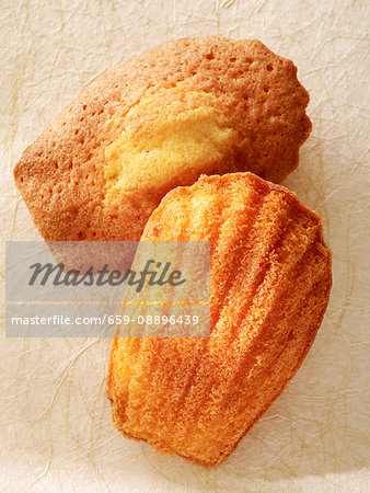 Two madeleines (top view)