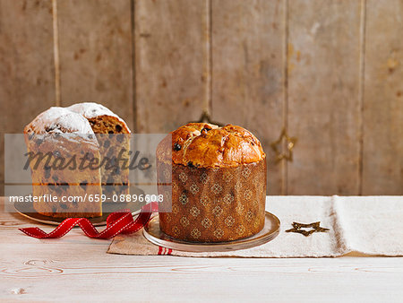 Chocolate chip and fruit panettone for Christmas