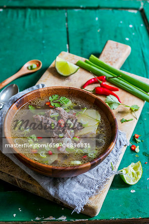 Thai soup with beef