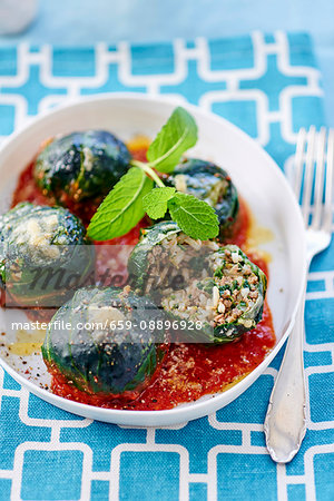 Chard balls with rice mince filling (Greece)