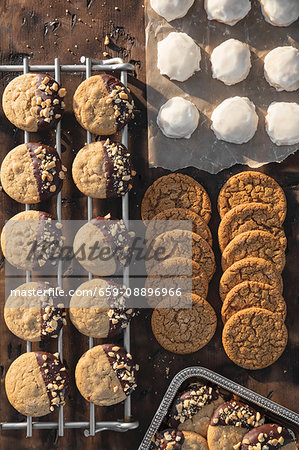 Melt in Your Mouth Lemon Sugar Cookies, Soft Ginger Molasses Cookies and Dipped Peanut Butter Cookie