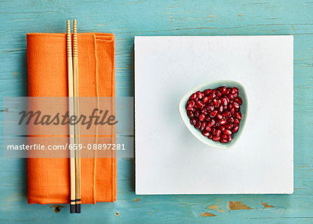 Pomegranate seeds with minimalist styling