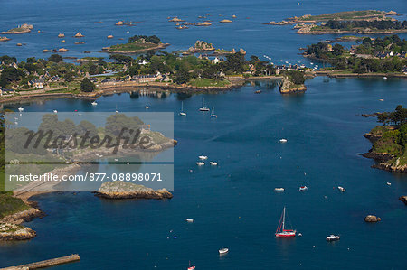 France, Brittany, Cotes-d'Armor, Brehat island, aerial view