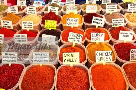 Turkey, province of Mugla, Dalyan, the weekly market, spices