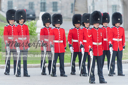 Canada. Province of Quebec. Quebec town. The Citadel shelters the 22nd Royal Regiment, the only French-speaking regiment of Canada. The changing of the guard