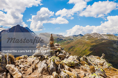 Stack of rocks in mountains, Santa Caterina Valfurva, Bormio, Italy