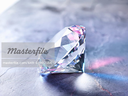 Diamond on piece of granite, close-up