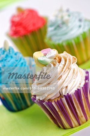 Hazelnut cupcakes decorated with buttercream