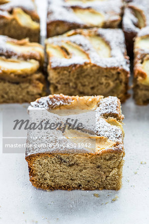 Apple and nut tray bake cake