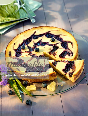 Blueberry and pineapple cheesecake