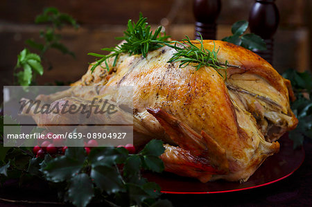Roast turkey with rosemary