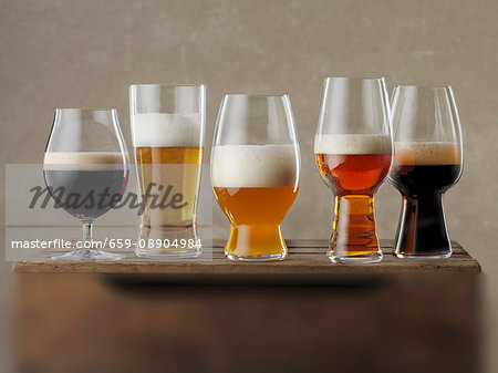 Various glasses of beer