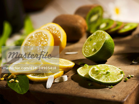 Lemon, lime and kiwi