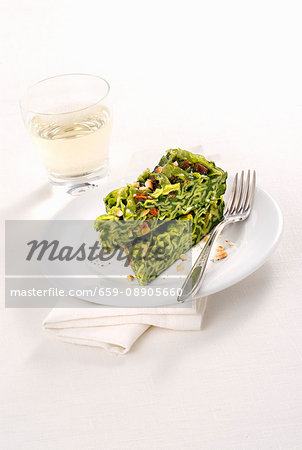 Frittata verde alle reginette (Italian herb & pasta omelette)