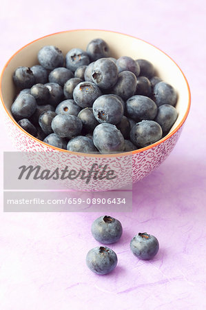 Blueberries in a dish