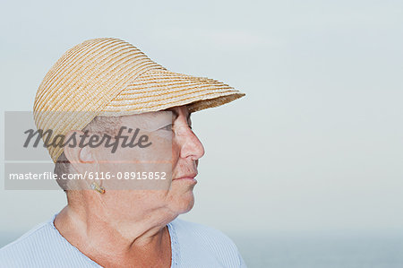 Woman wearing a straw hat