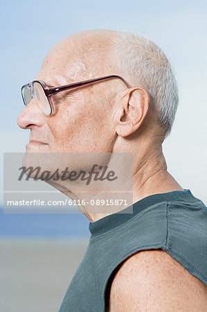 Profile of a senior man