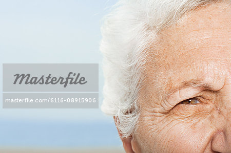 Detail of senior woman's face