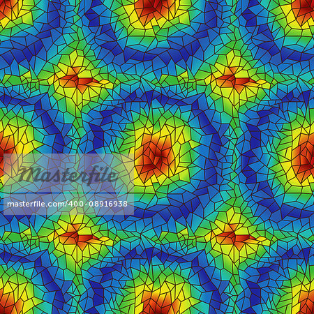 Geometric colorful pattern as a stained glass, seamless vector illustration